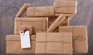 gift boxes with label