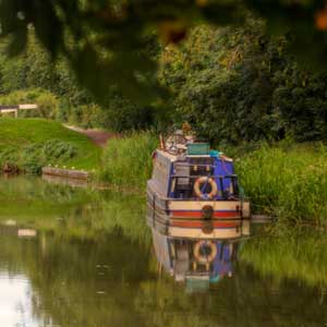 Houseboat on a river